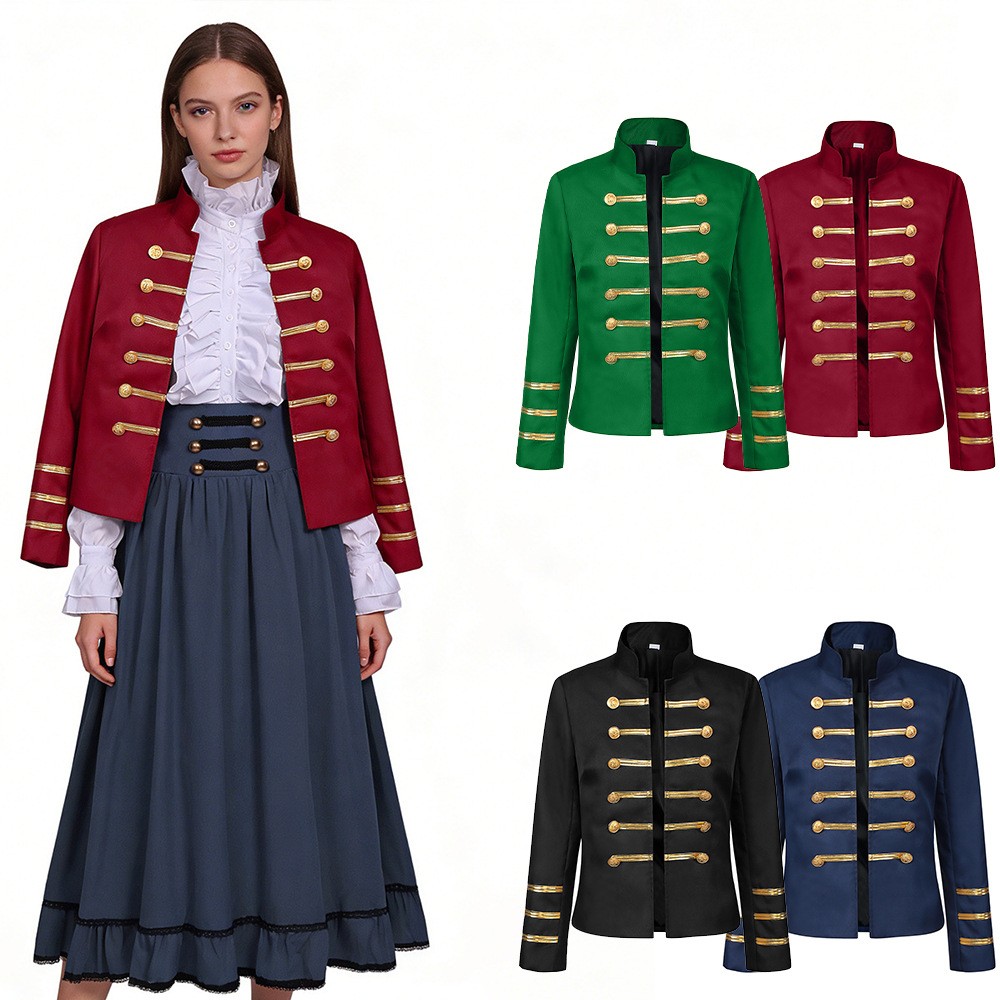 Tops - Oberteil mit Stehkragen und doppelreihiger Knopfleiste,