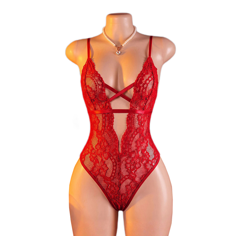 Lingerie - Sexy Damenunterwäsche Exotischer Rückenfreier Spitzen-Bodysuit Transparente