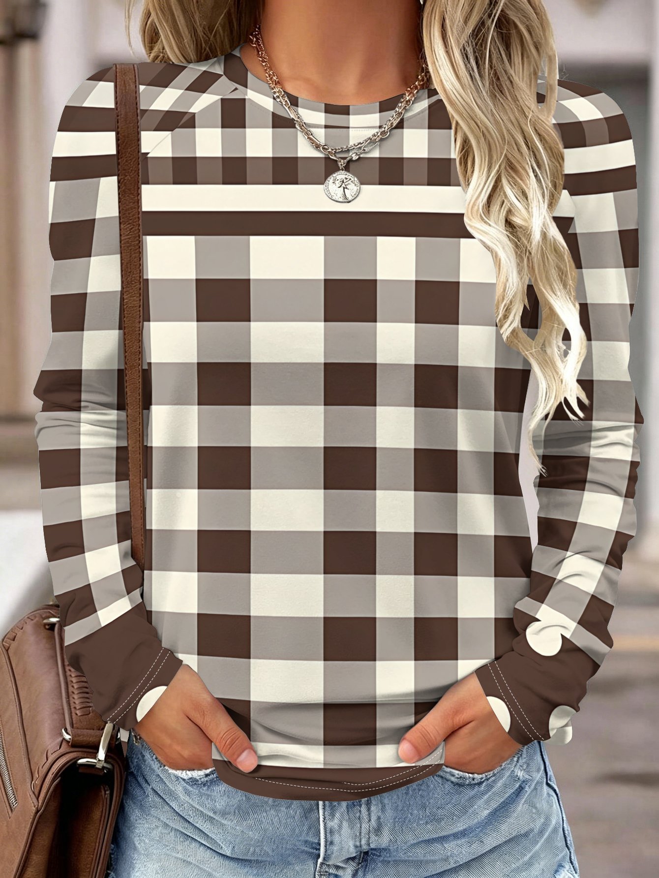 Damen Langarmshirt Gelb Blau B – Blouses Bewertung und Preis