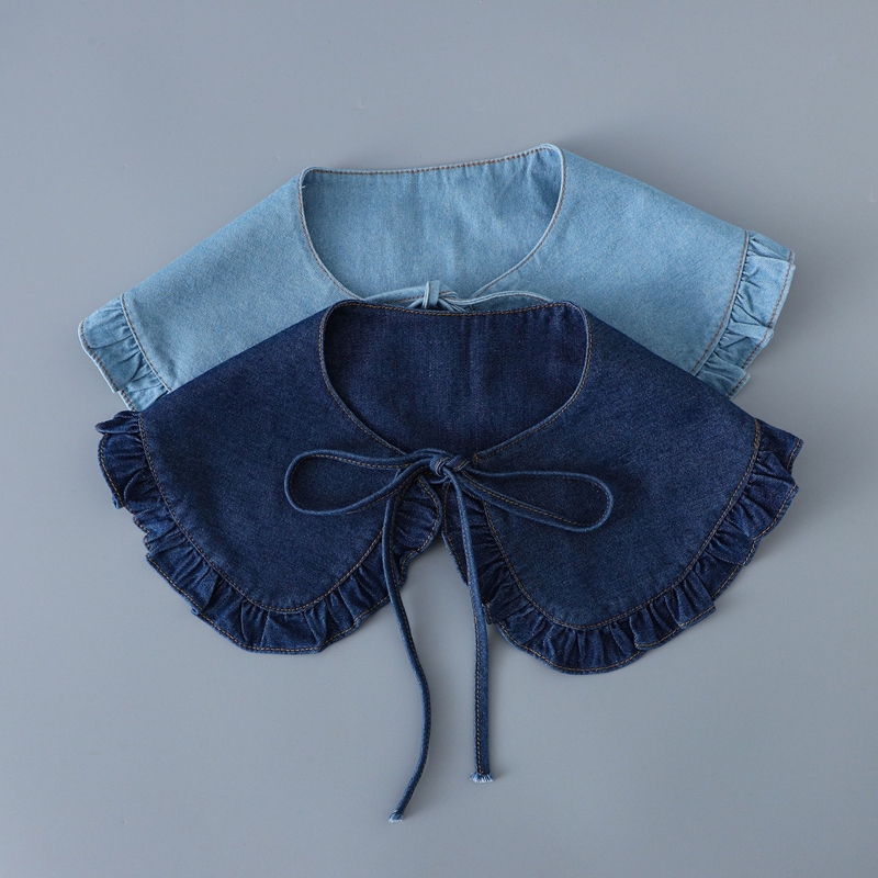 Süßer blauer Jeans-Rüschen-Fal – Blouses Bewertung und Preis